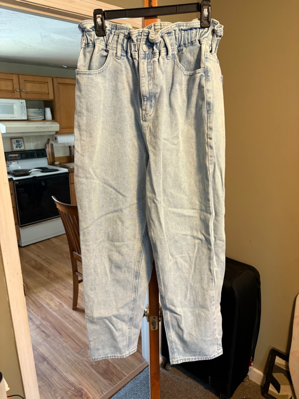 Light Blue Paperbag Waist Jeans